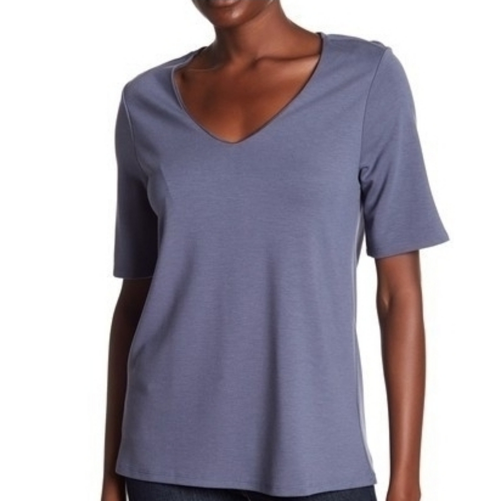 Gibson Women's Clean Ponte V-Neck Tee Size XS